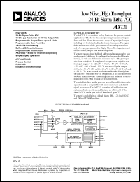 AD7731BR datasheet: 0.3-7V; 450mW; low noise, high throughput 24-bit sigma-delta ADC. For process control, PLCs/DCS, industrial instrumentation AD7731BR
