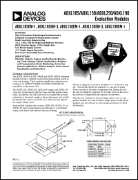 ADXL150EM-1 datasheet: evaluation module. For vibration analysis, siesmic and eathquake monitoring, crash sensing, robotic applications, etc. ADXL150EM-1