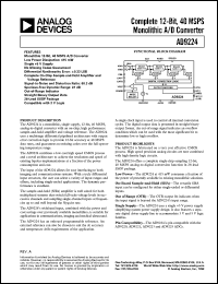 AD9224ARS datasheet: complete 12-bit, 40MSPS monolithic A/D converter AD9224ARS