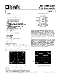 AD8023AR datasheet: 15.5V; high current triple video amplifier AD8023AR