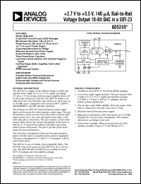 AD5310BRT datasheet: 2.7-5.5V; rail-to-rail voltage output 10-bit DAC AD5310BRT