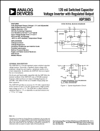 ADP3605AR-3 datasheet: 120mA; 600-660mW; switched capacitor voltage interter with regulated output. For voltage interters and voltage regulators ADP3605AR-3
