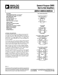 AD8541ART datasheet: 6V; general-purpose CMOS rail-to-rail amplifier AD8541ART