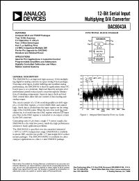 DAC8043AES datasheet: 0.3-8V; 50mA; 12-bit serial input multiplying D/A converter DAC8043AES