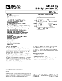 ADV7127KR140 datasheet: 7V; CMOS, 140MHz 10-bit high speed video DAC ADV7127KR140