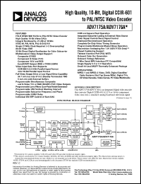 ADV7175AKS datasheet: 7V; high quality, 10-bit, digital CCIR-601 to PAL/NTSC video encoder ADV7175AKS