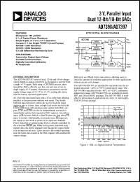 AD7396AN datasheet: 0.3-8V; parallel input dual 12-bit DAC. For automatic output span voltage, portable communications AD7396AN