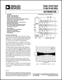 AD7398BR-REEL datasheet: 0.3-7V; quad, serial-input 12-bit DAC. For automatic output span voltage, portable communications AD7398BR-REEL