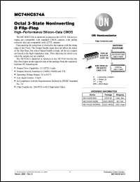 MC74HC574ADT datasheet: Octal 3-State NonInverting D Flip-Flop MC74HC574ADT