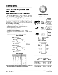 MC74HC74AFR2 datasheet: Dual D Flip-Flop With Set and Reset MC74HC74AFR2