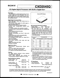 CXD2545Q datasheet: CD digital signal processor with built-in digital serv CXD2545Q