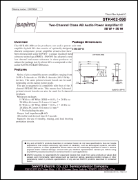 STK402-090 datasheet: Two-channel class AB audio power amplifier IC, 50 W + 50 W STK402-090