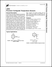 LM35CAH datasheet: Precision Centigrade Temperature Sensor LM35CAH