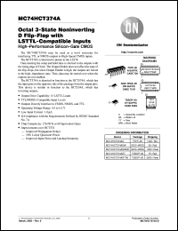 MC74HCT374AH datasheet: Octal 3-State NonInverting D Flip-Flop with LSTTL Compatible Inputs MC74HCT374AH