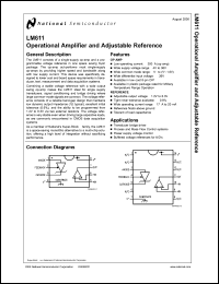 LM611AIN datasheet: Operational Amplifier and Adjustable Reference LM611AIN