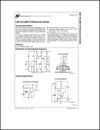 LM113H/883 datasheet: Precision Reference LM113H/883