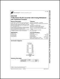 ADC1038BIWM datasheet: 10-Bit Serial I/O A/D Converters with Analog Multiplexer and Track/hold Function ADC1038BIWM