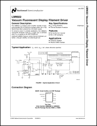 LM9022MX datasheet: Vacuum Fluorescent Display Filament Driver LM9022MX