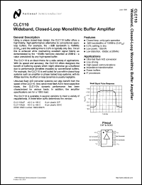 CLC110AJP datasheet: Wideband, Closed-Loop Monolithic Buffer CLC110AJP