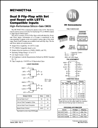 MC74HCT74ADR2 datasheet: Dual D Flip-Flop With Set and Reset with LSTTL Compatible Inputs MC74HCT74ADR2