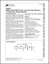 LM2675-5.0MDC datasheet: SIMPLE SWITCHER Power Converter High Efficiency 1A Step-Down Voltage Regulator LM2675-5.0MDC