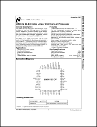 LM9812CCV datasheet: 30-Bit Color Linear CCD Sensor Processor LM9812CCV