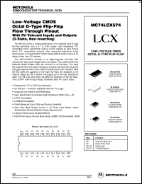 MC74LCX574MEL datasheet: Low-Vpltage CMOS Octal D-Type Flip-Flop Through Pinout MC74LCX574MEL