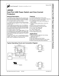 LM3526-HMWC datasheet: Dual Port USB Power Switch and Over-current Protection LM3526-HMWC