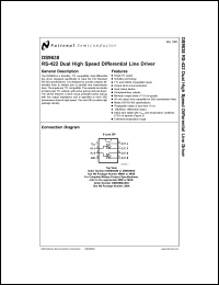 DS9638MJ datasheet: RS-422 Dual High Speed Differential Line Driver DS9638MJ
