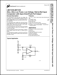 LMV7235MDC datasheet: 45 nsec, Ultra Low Power, Low Voltage, Rail-toRail Input Comparator with Open-Drain/Push-Pull Output LMV7235MDC