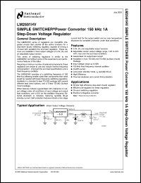 LM2591HVT-ADJ datasheet: SIMPLE SWITCHER Power Converter 150 kHz 1A Step-Down Voltage Regulator LM2591HVT-ADJ