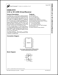 DS90LV019TMTC datasheet: 3.3V or 5V LVDS Driver/Receiver DS90LV019TMTC