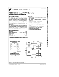 ADC0833CCN datasheet: 8-Bit Serial I/O A/D Converter with 4-Channel Multiplexer ADC0833CCN