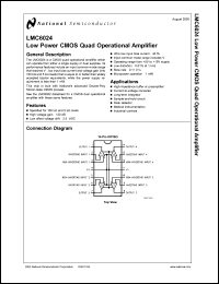 LMC6024IN datasheet: Low Power CMOS Quad Operational Amplifier LMC6024IN
