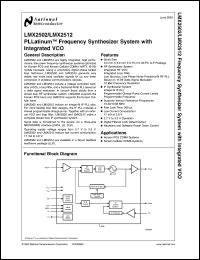 LMX2502LQ1635 datasheet: Frequency Synthesizer System with Integrated VCOs LMX2502LQ1635