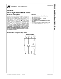 DS0026H datasheet: 5 MHz Two Phase MOS Clock Driver DS0026H