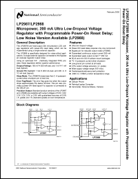 LP2987AIM-2.8 datasheet: Micropower, 200 mA Ultra Low-Dropout Voltage Regulator with Programmable Power-On Reset Delay LP2987AIM-2.8