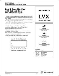 MC74LVX74D datasheet: Dual D-Type Flip-Flop with Set and Clear, with 5V-Tolerant Inputs MC74LVX74D