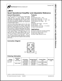 LM614CN datasheet: Quad Operational Amplifier and Adjustable Reference LM614CN