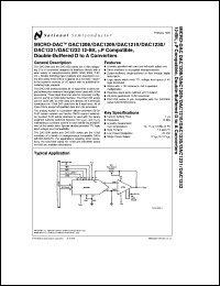 DAC1208LCJ-1 datasheet: DAC1208/DAC1209/DAC1210/DAC1230/DAC1231/DAC1232 12-Bit, Microprocessor Compatible, Double-Buffered D/A Converter DAC1208LCJ-1