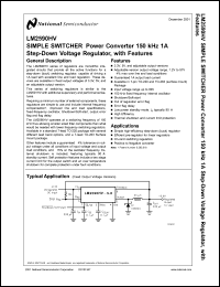 LM2590HVSX-ADJ datasheet: SIMPLE SWITCHER Power Converter 150 KHz 1A Step-Down Voltage Regulator with Features LM2590HVSX-ADJ