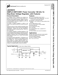 LM2590HV3.3MDC datasheet: SIMPLE SWITCHER Power Converter 150 KHz 1A Step-Down Voltage Regulator with Features LM2590HV3.3MDC