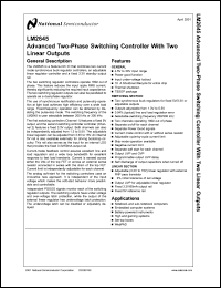 LM2645MTD datasheet: Advanced Two-Phase Switching Controller With Two Linear Outputs LM2645MTD