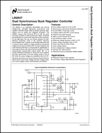 LM2647LQ datasheet: Dual Synchronous Buck Regulator Controller LM2647LQ