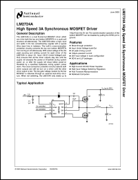 LM2724ALD datasheet: High Speed 3A Synchronous MOSFET Driver LM2724ALD