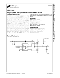 LM2724AMX datasheet: High Speed 3A Synchronous MOSFET Driver LM2724AMX