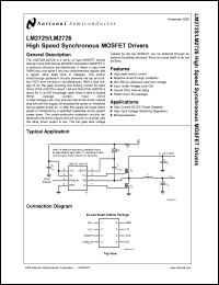 LM2725MDC datasheet: High Speed Synchronous MOSFET Driver LM2725MDC