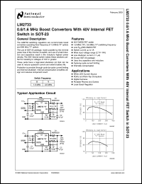 LM2733YEVAL datasheet: 0.6/1.6 MHz Boost Converters With 40V Internal FET Switch in SOT-23 LM2733YEVAL