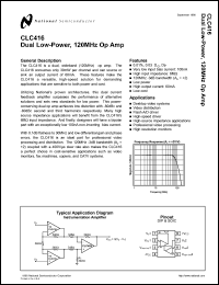CLC416AJE-TR13 datasheet: Dual, Low Cost, Low Power, 120 MHz Op Amp CLC416AJE-TR13