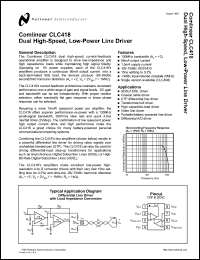 CLC418AJE datasheet: Dual High-Speed, Low-Power Line Driver CLC418AJE